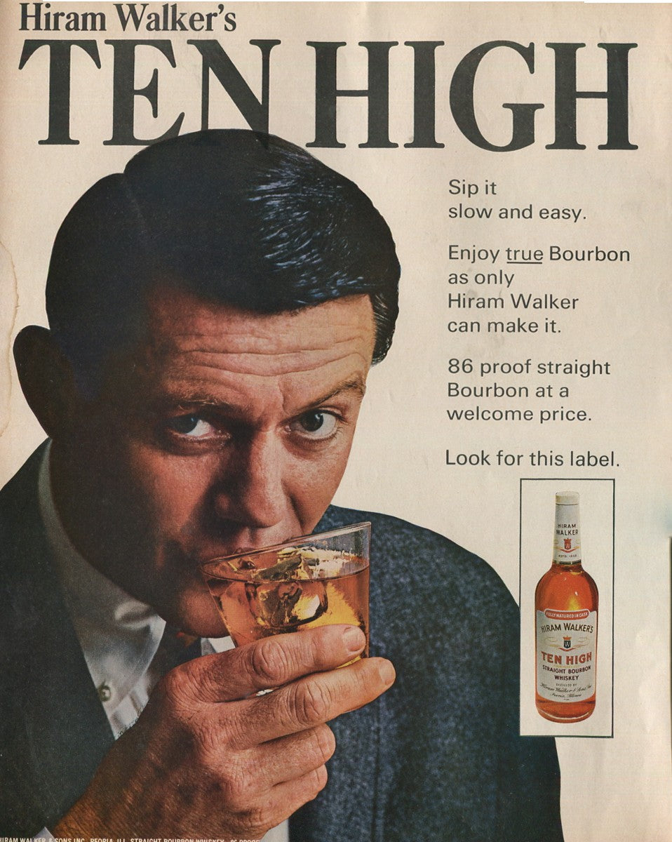 Antique Hiram Walker Whiskey Advertisements – 10‑Piece Vintage Magazine Ad Collection (1930s–1960s) #1