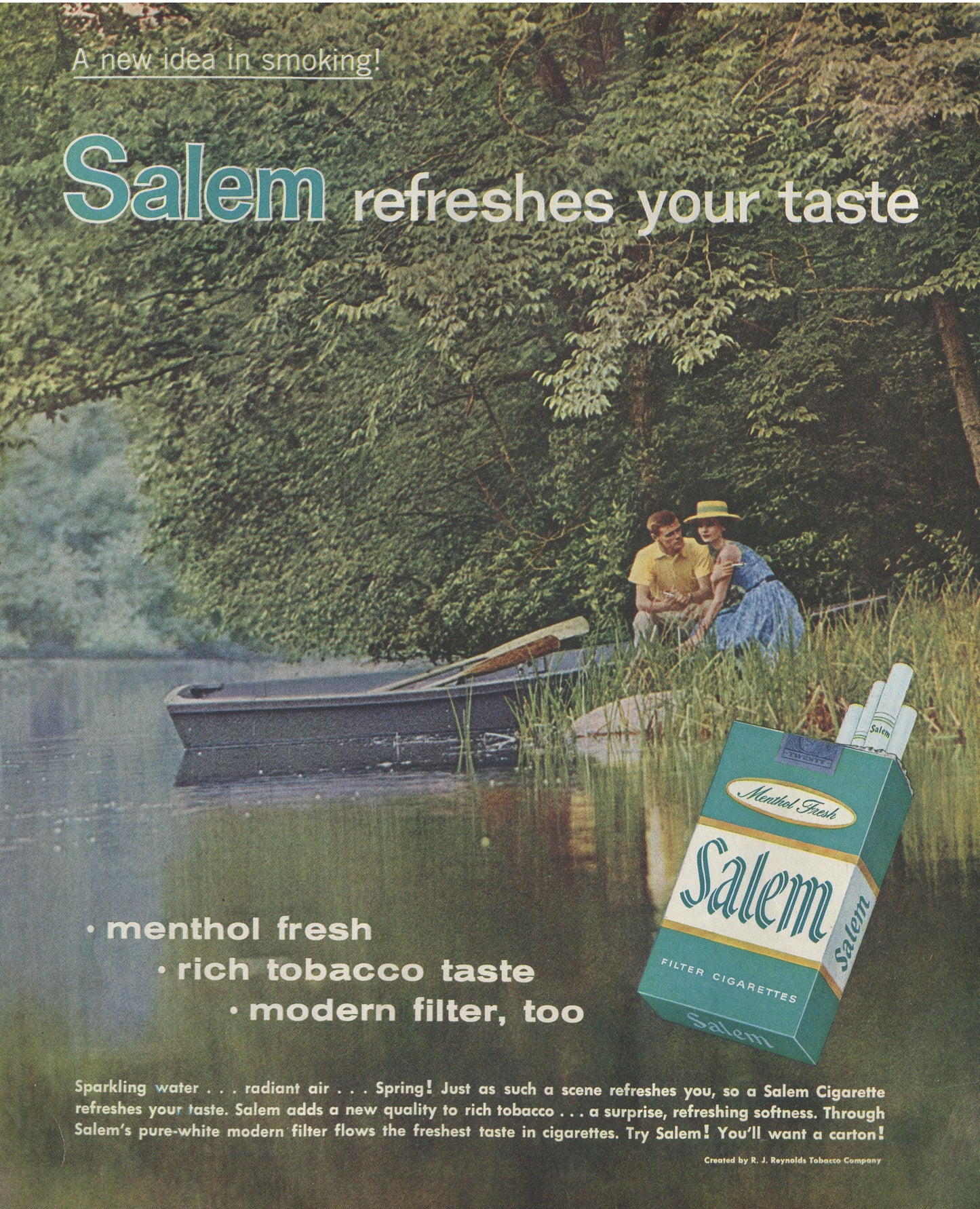 Vintage Salem Cigarette Ads – 1958–1971 Menthol Advertising Lot – Set of 10