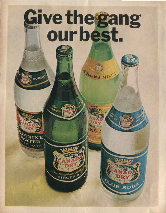 Antique Canada Dry Advertisements – Complete 10‑Ad Collection (1930s–1960s) – Original Vintage Prints - Lot #1