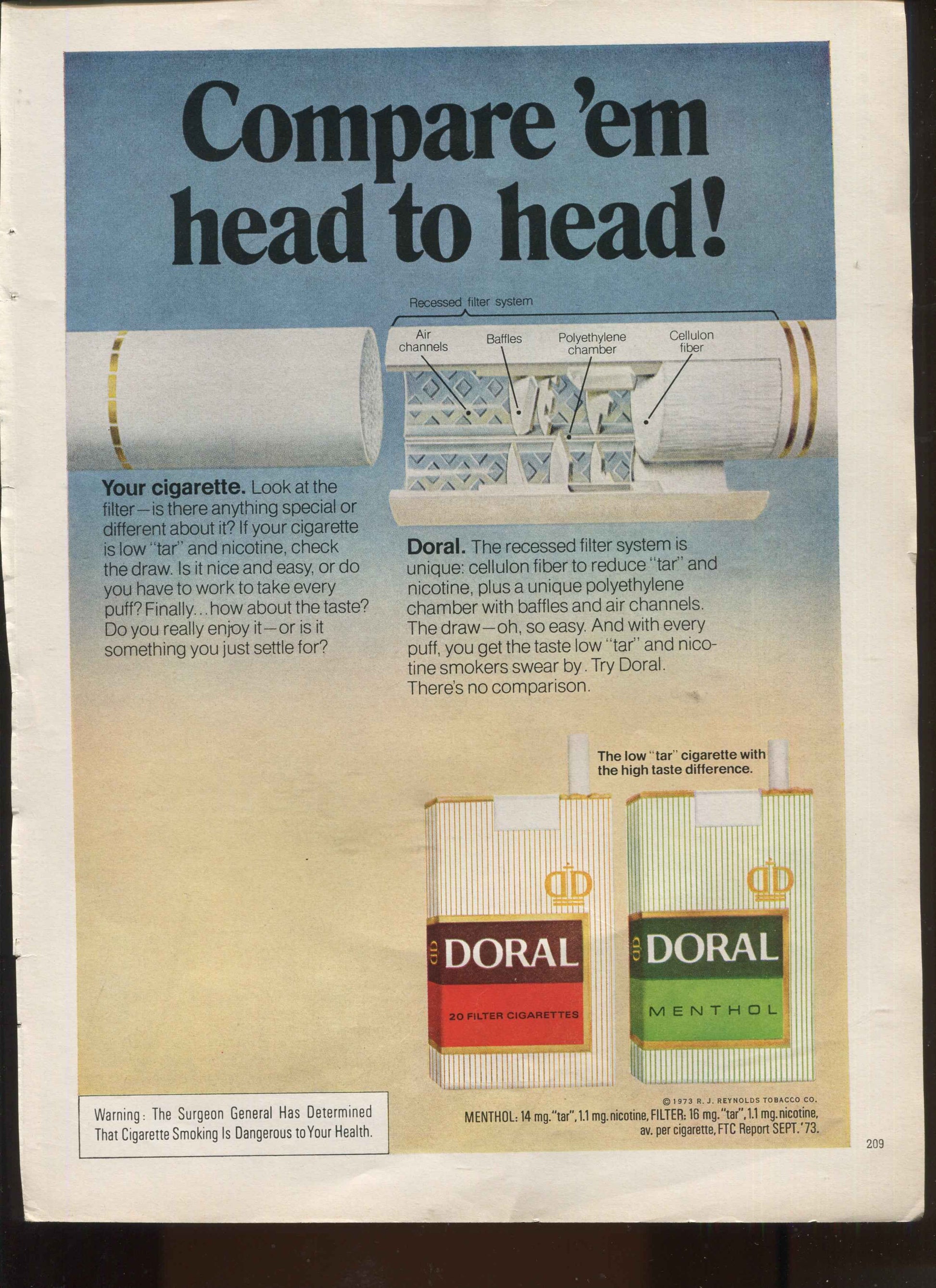 Antique Advertisements – Doral Cigarette Ads • Set of 10 Originals • 1970–1973 • Lot #1