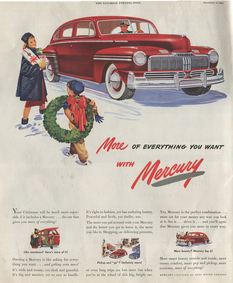 Lincoln & Mercury Vintage Advertising Collection – 60 Original Magazine Ads (1930–1974) – Continental, Capri, Cougar, Montego, Comet & More - Lot #1