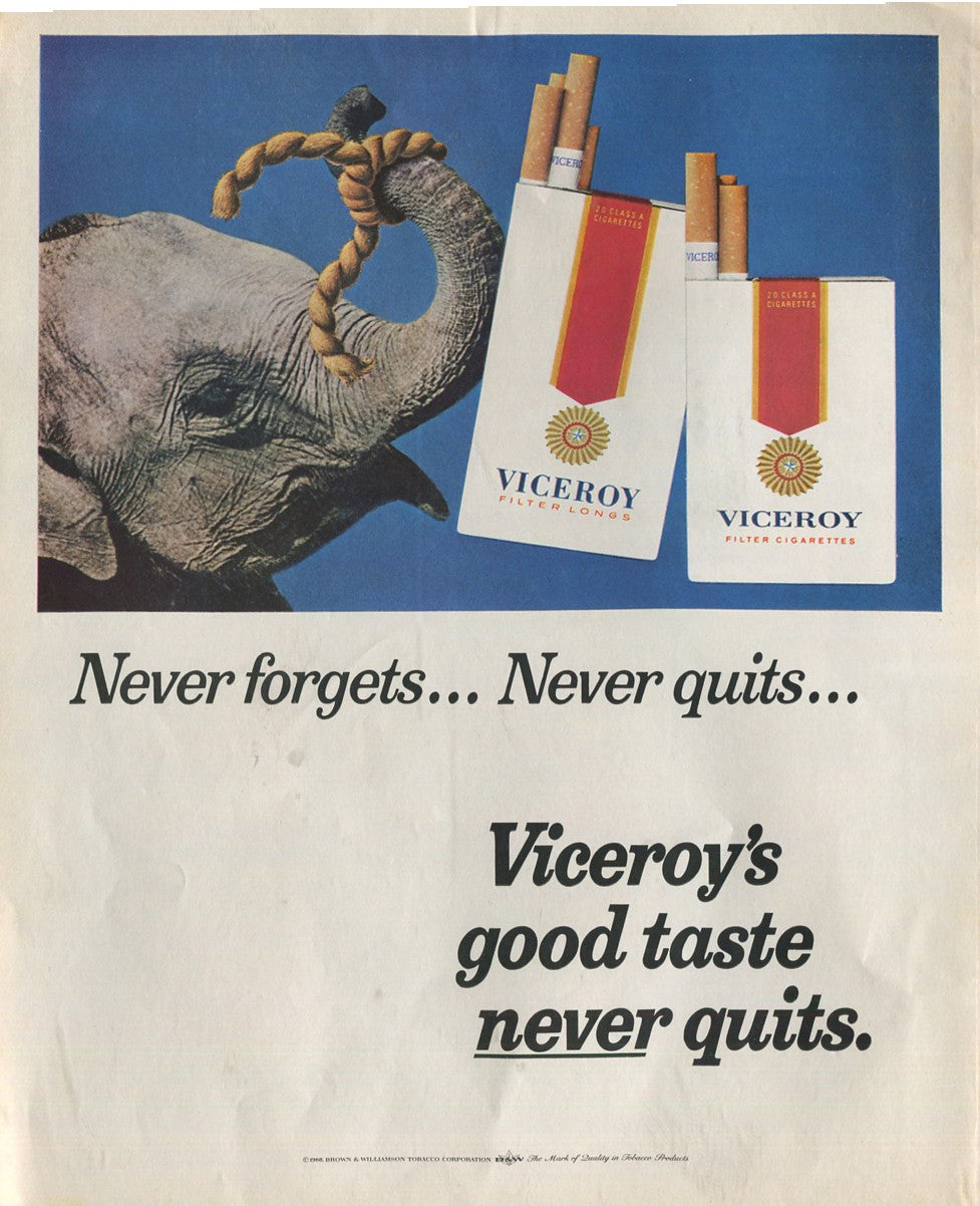 Viceroy Cigarette Vintage Ad Collection – 10 Original 1960s–1970s Prints – Lot #1