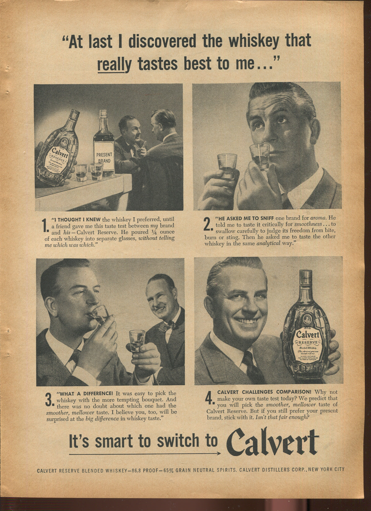 Antique Advertisements – Calvert Family of Ads (1941–1972) – Master Lot of 40 Ads - Lot #1