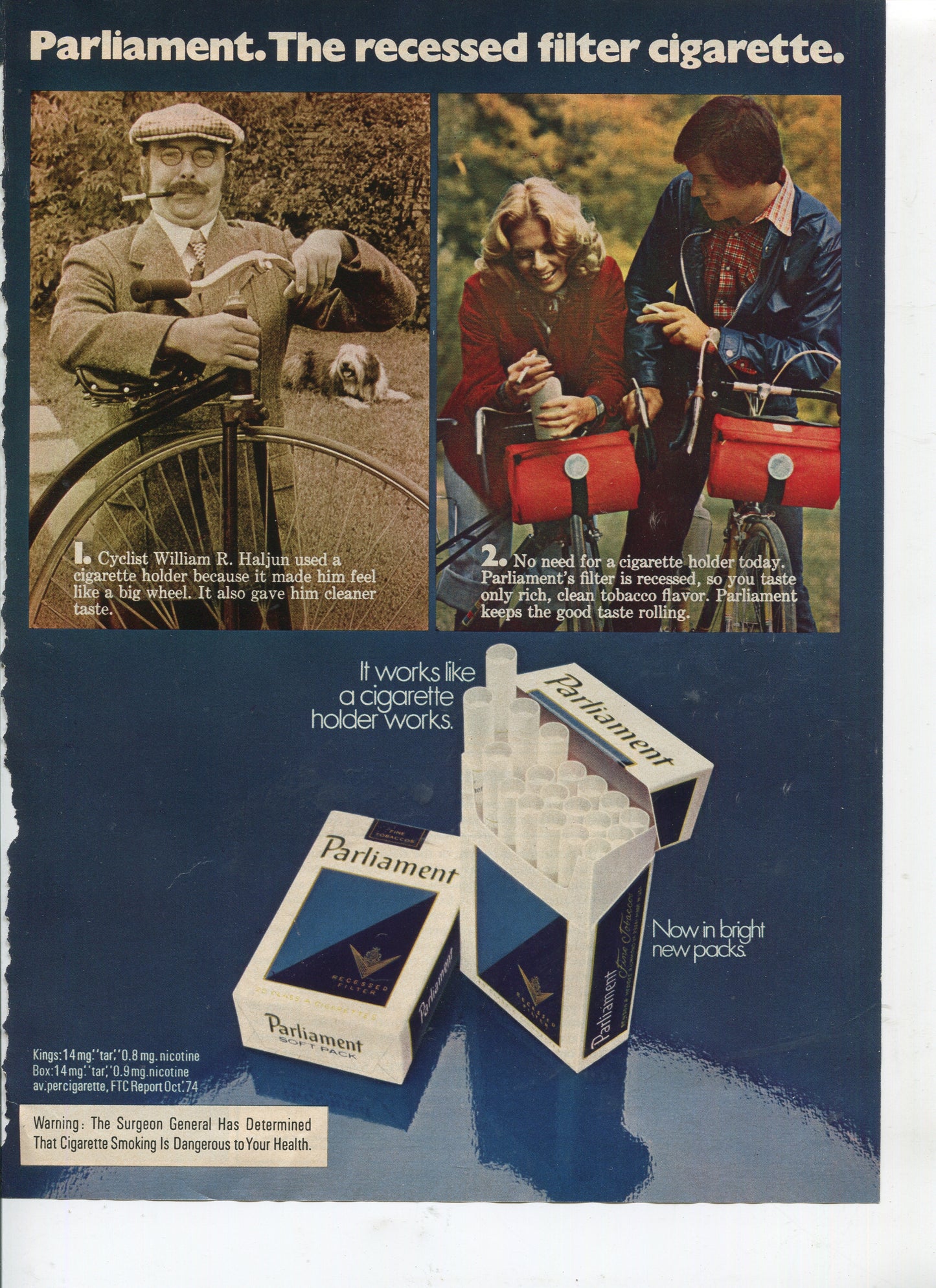 Antique Advertisements – Parliament Cigarette Family of 10 Ads (1960s–1980s) - Lot #1