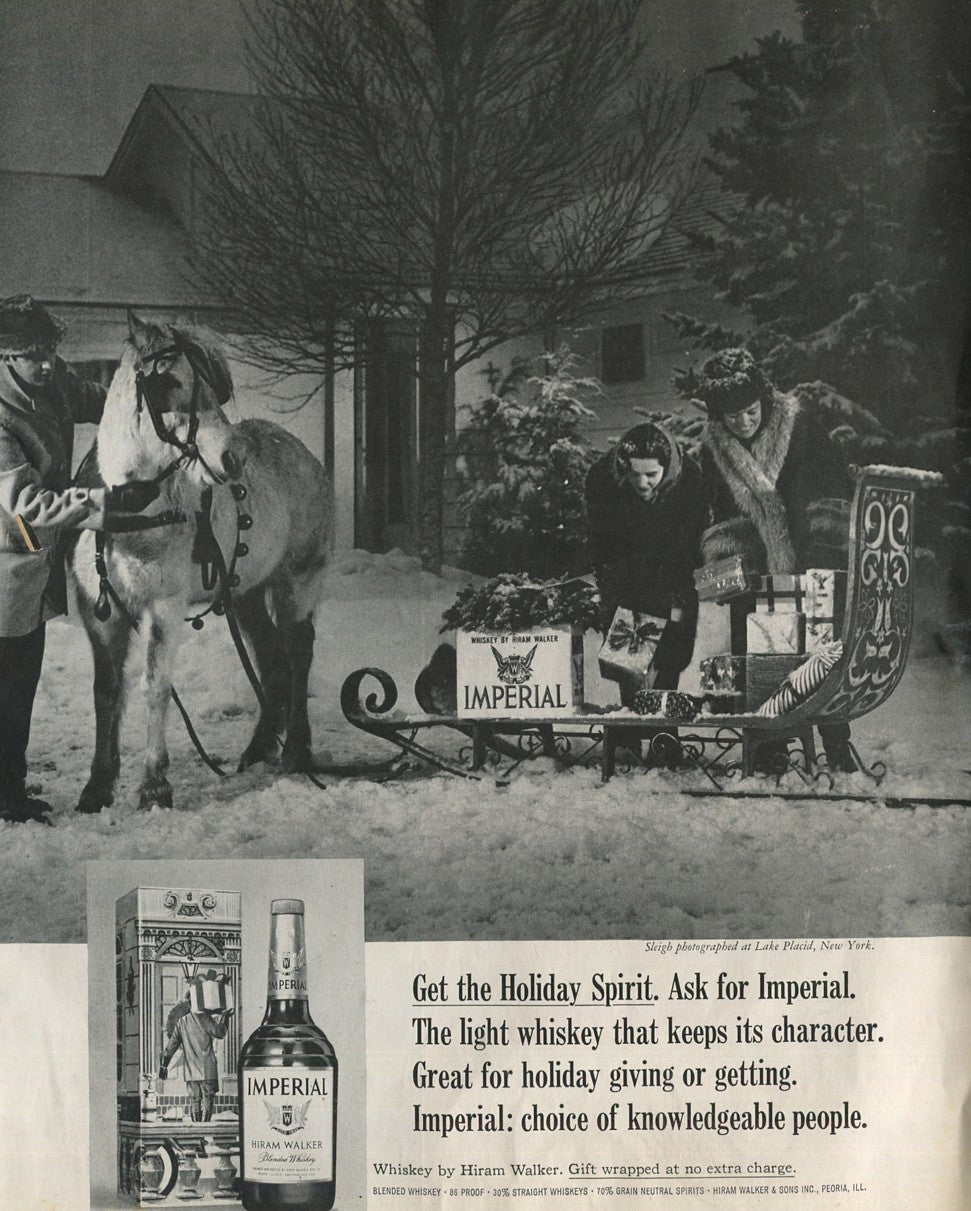 Antique Hiram Walker Whiskey Advertisements – 10‑Piece Vintage Magazine Ad Collection (1930s–1960s) #1