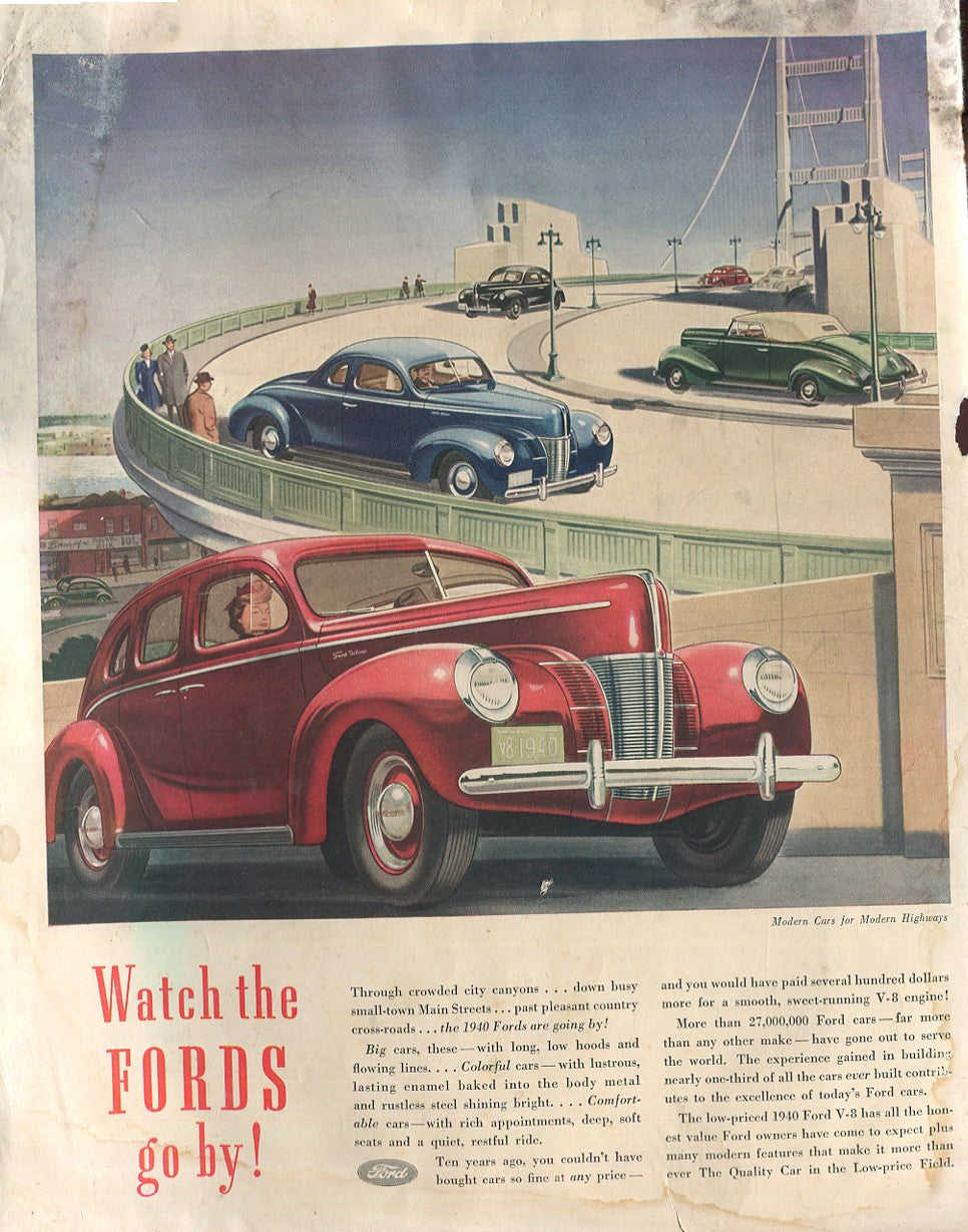 Antique Ford & Mercury Advertisements Collection – 1920s–1980s – 100 Original Vintage Automotive Ads - Lot #1