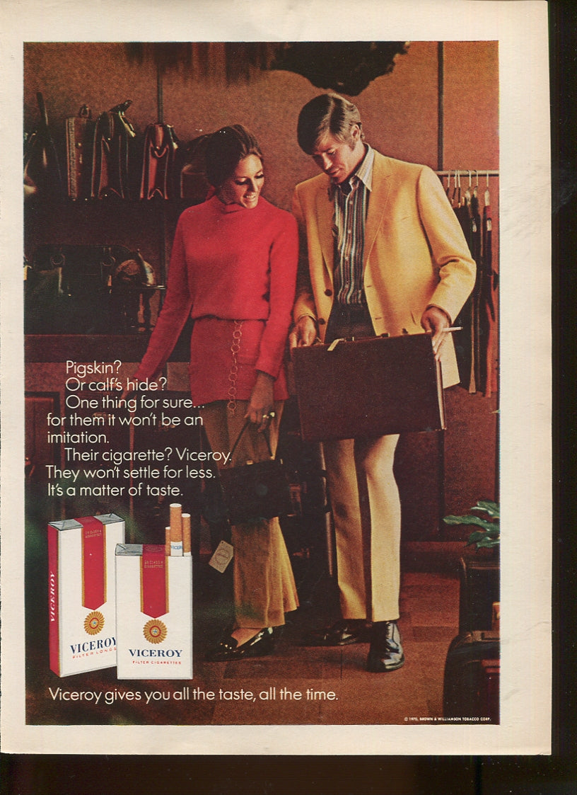 Viceroy Cigarette Vintage Ad Collection – 10 Original 1970s Prints – Lot #2