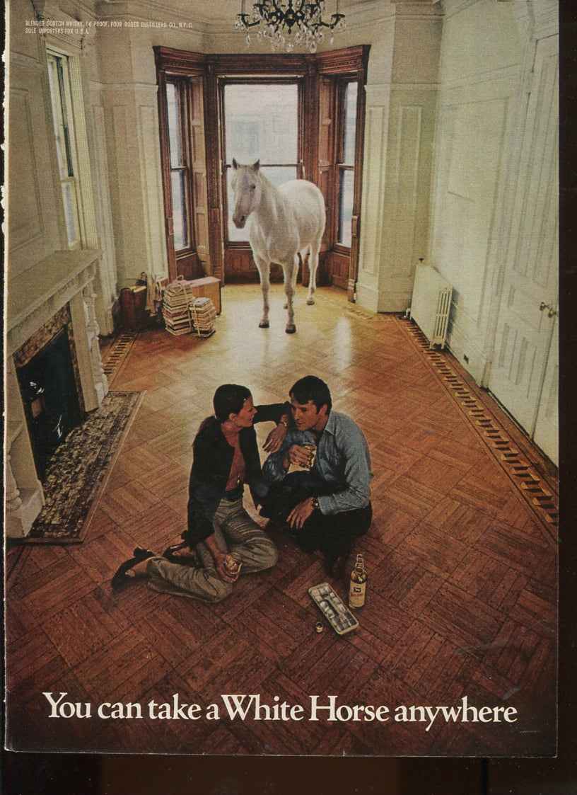 Antique White Horse Whisky Advertisements – Complete 10‑Ad Family Collection (1940s–1970s) – Set #2