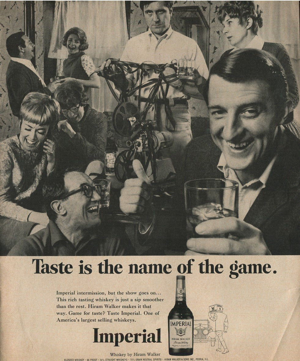 Antique Hiram Walker Whiskey Advertisements – 10‑Piece Vintage Magazine Ad Collection (1930s–1960s) #1
