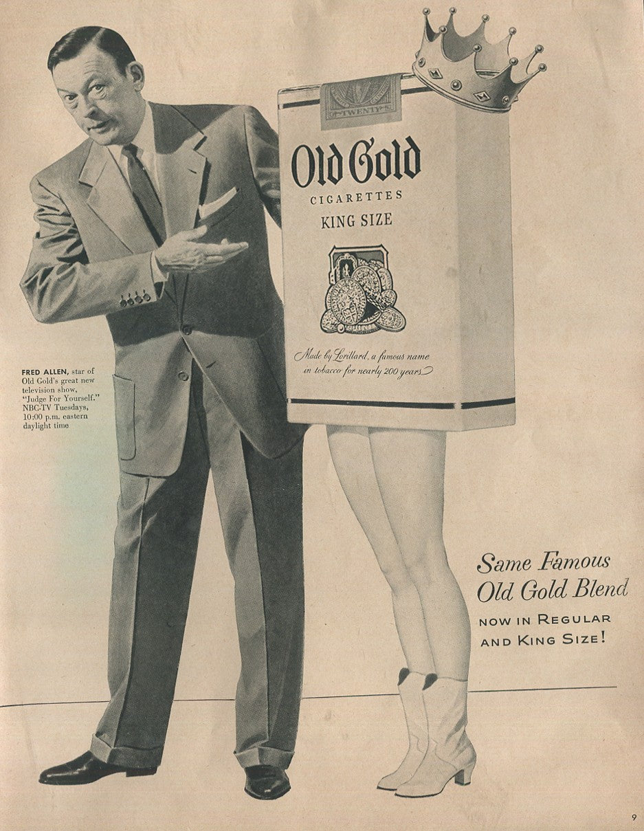 Antique Old Gold Cigarette Advertisements – 10 Original Magazine Ads (1940s–1970s) – Lot #1