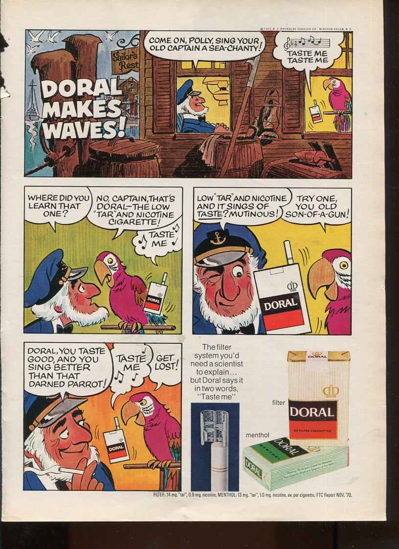 Antique Advertisements – Doral Cigarette Ads • Set of 10 Originals • 1970–1973 • Lot #1
