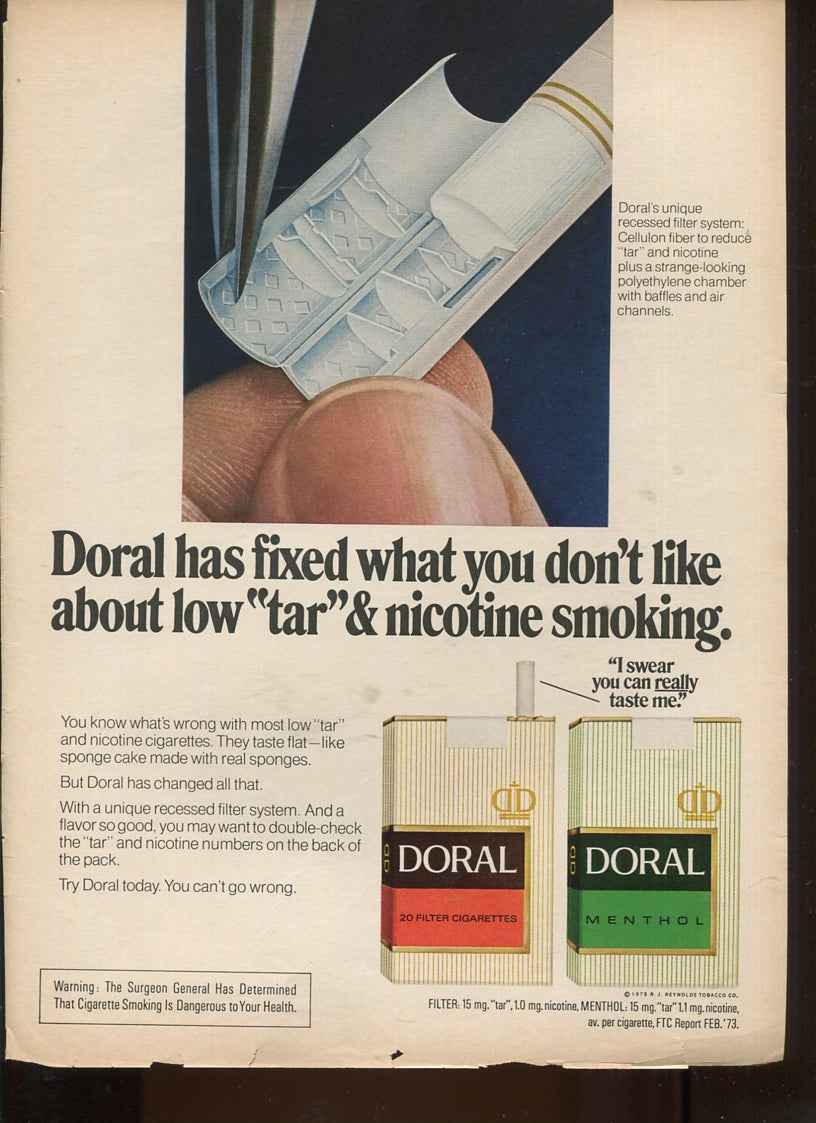 Antique Advertisements – Doral Cigarette Ads • Set of 10 Originals • 1970–1973 • Lot #1