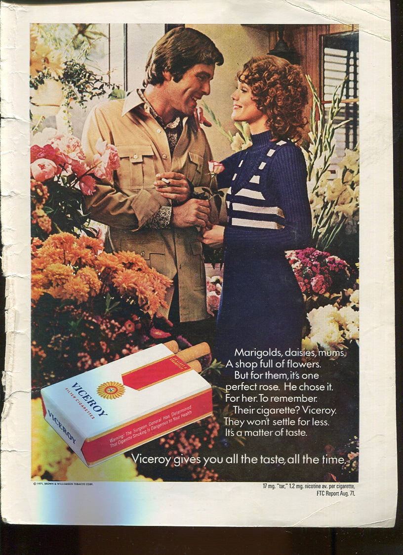 Viceroy Cigarette Vintage Ad Collection – 10 Original 1970s Prints – Lot #2