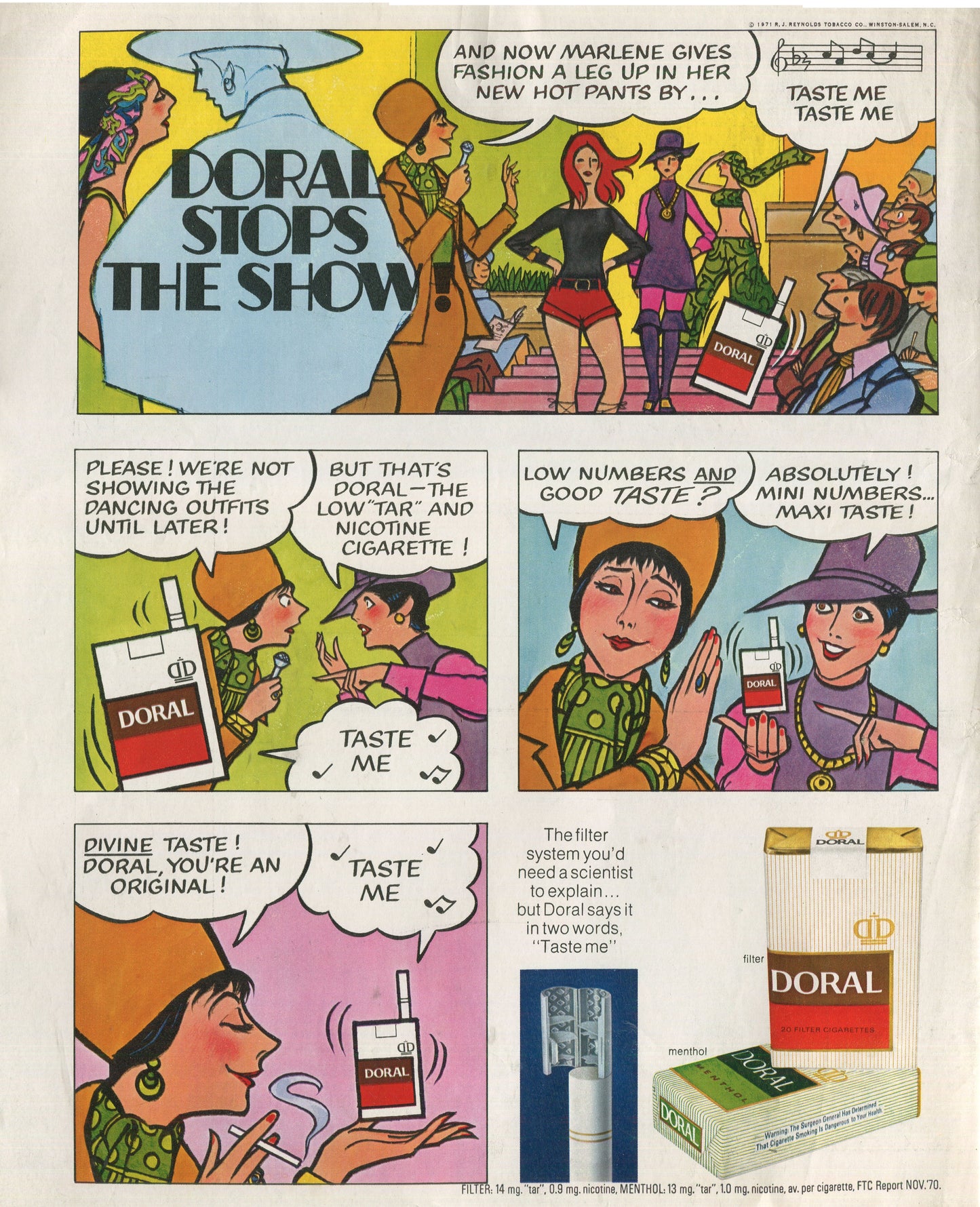Antique Advertisements – Doral Cigarette Ads • Set of 10 Originals • 1970–1973 • Lot #1