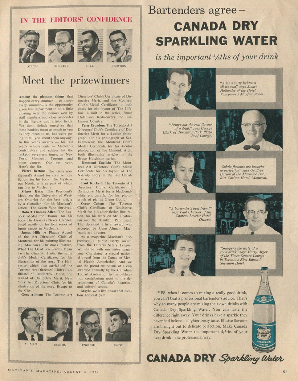 Antique Canada Dry Advertisements – Complete 10‑Ad Collection (1930s–1960s) – Original Vintage Prints - Lot #1