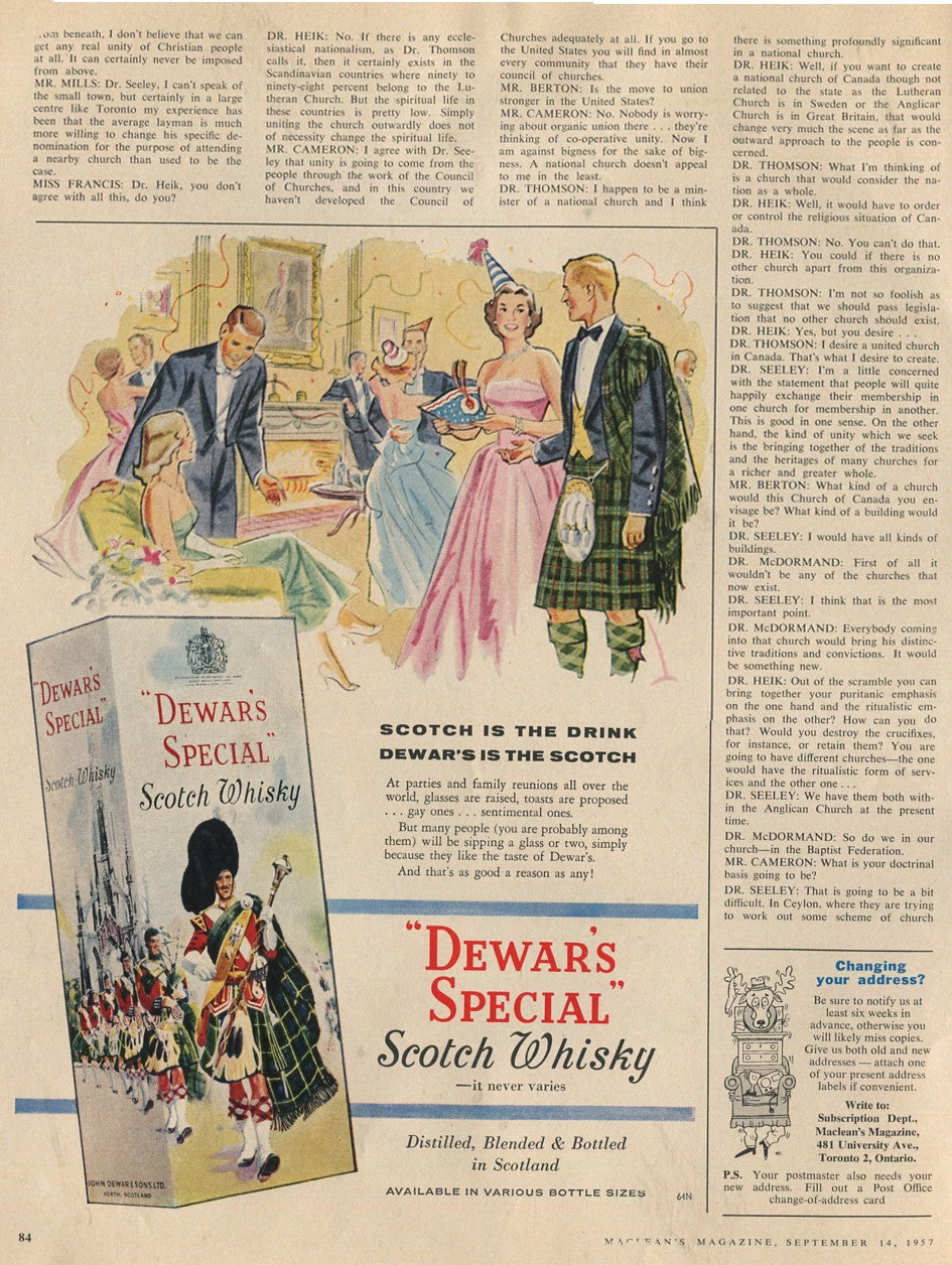 Antique Dewar’s Scotch Whisky Advertisements – 10‑Piece Historical Collection (1940s–1980s) – Set #1