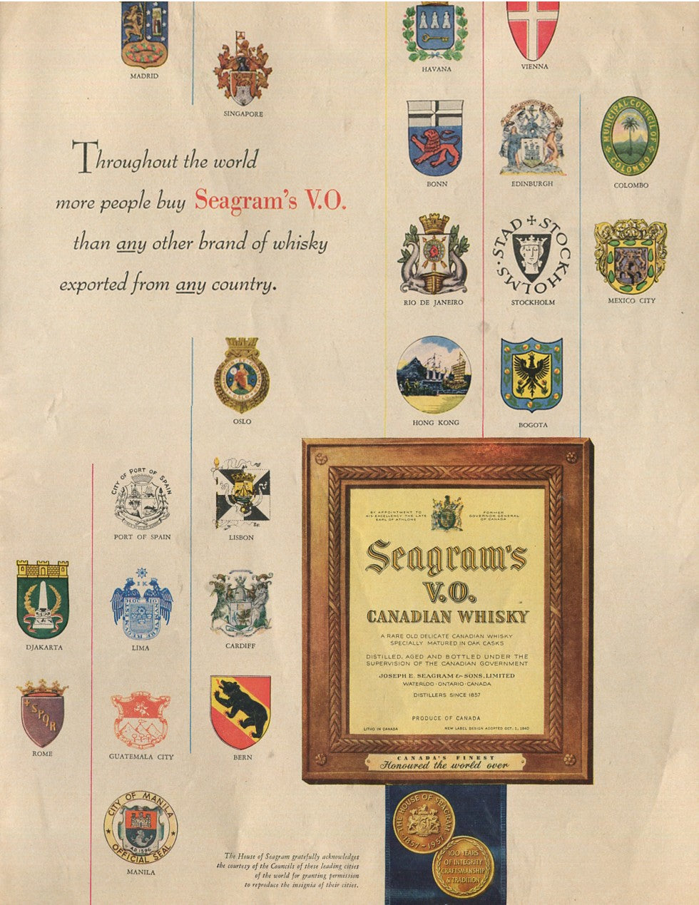 Antique Seagram’s Whiskey Advertisements – 50‑Ad Master Collection (1937–1972) – Canadian, American & Scotch – Historical Lot