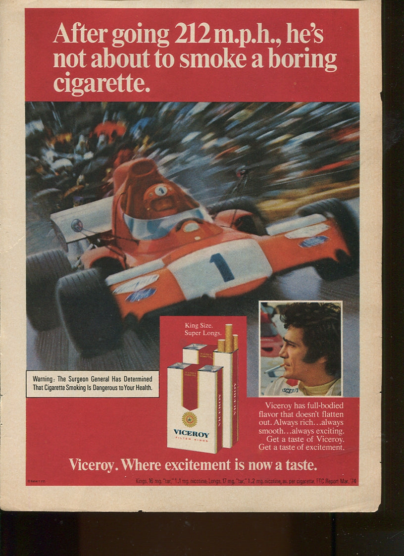 Viceroy Cigarette Vintage Ad Collection – 10 Original 1970s Prints – Lot #2