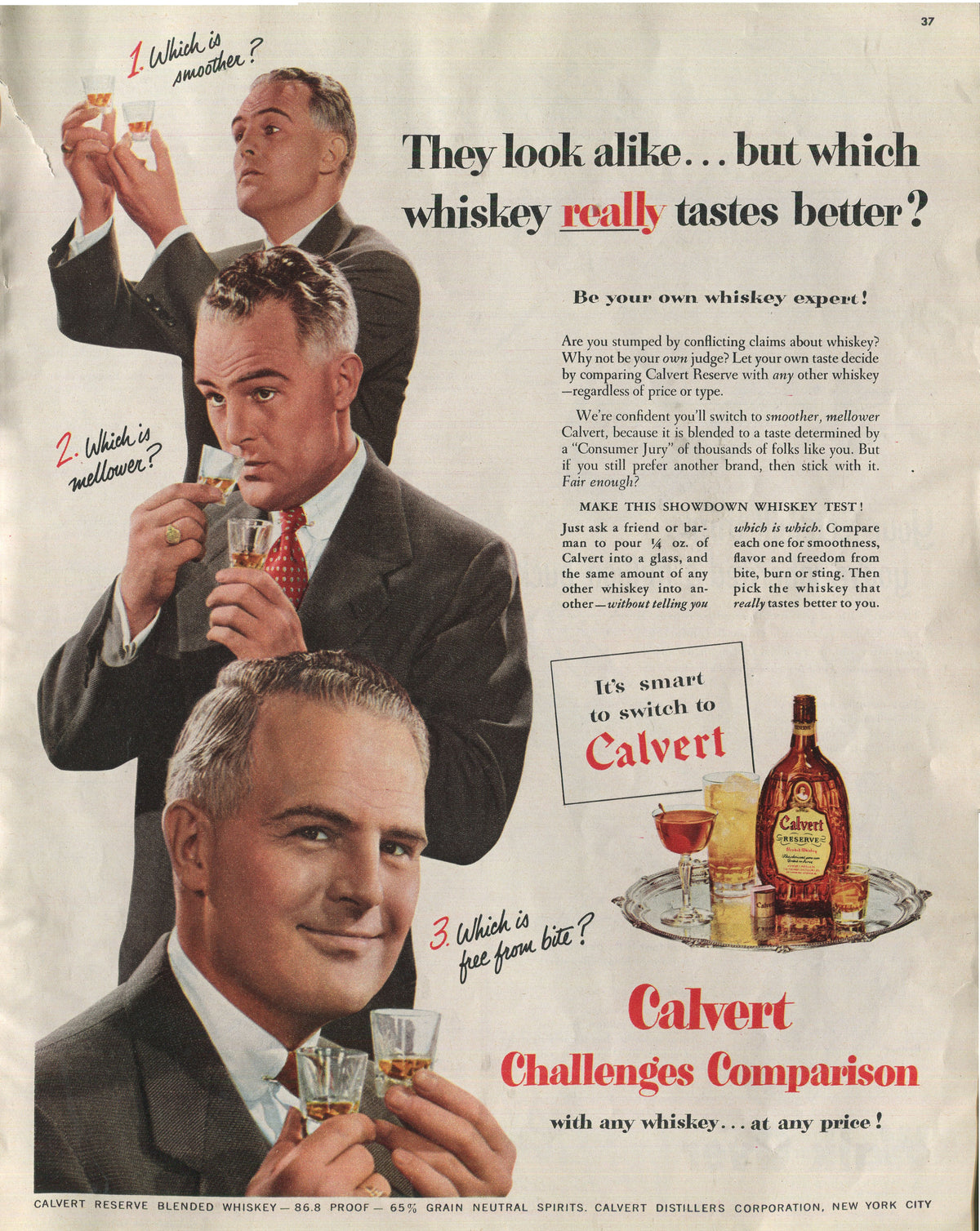 Antique Advertisements – Calvert Family of Ads (1941–1972) – Master Lot of 40 Ads - Lot #1
