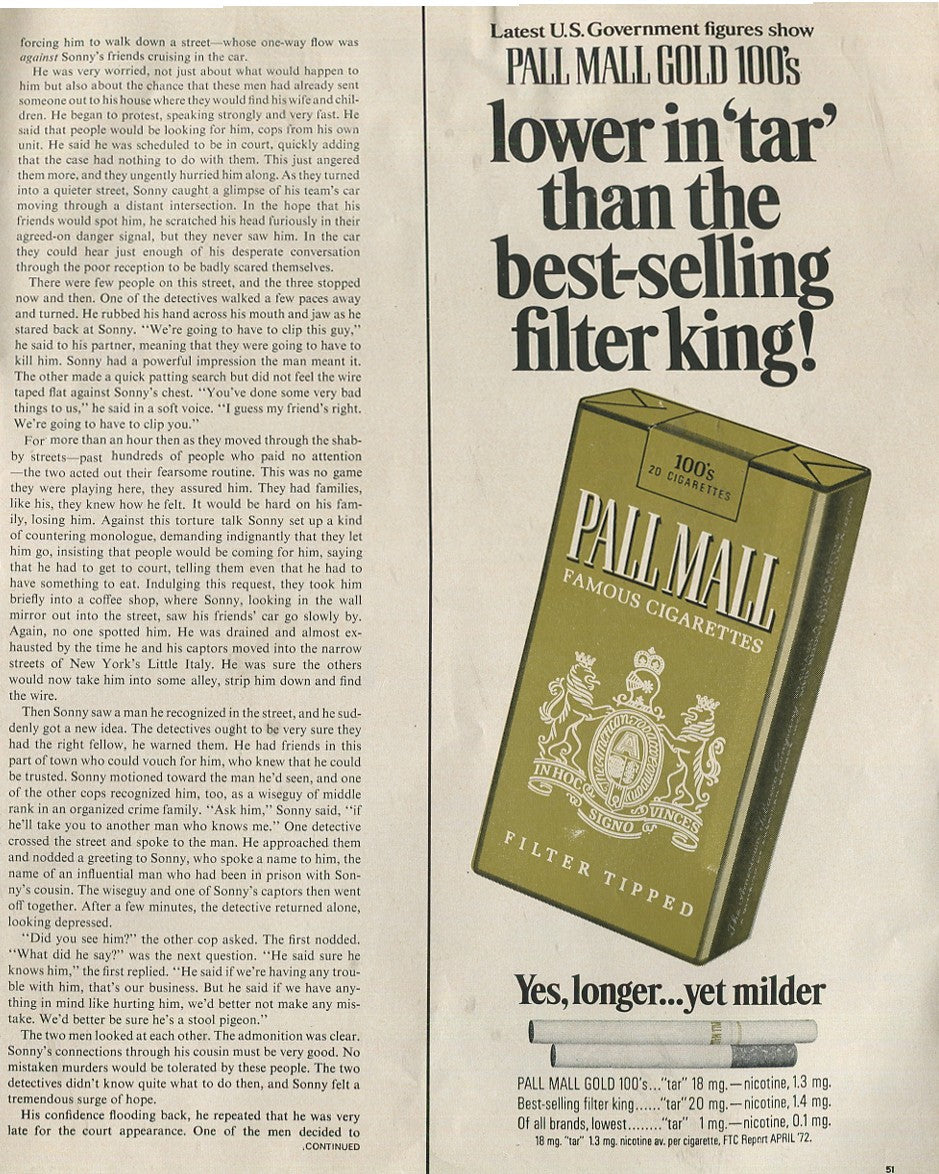 Antique Pall Mall Cigarette Advertisements – Lot of 10 Original Ads (1950s–1970s) – #3