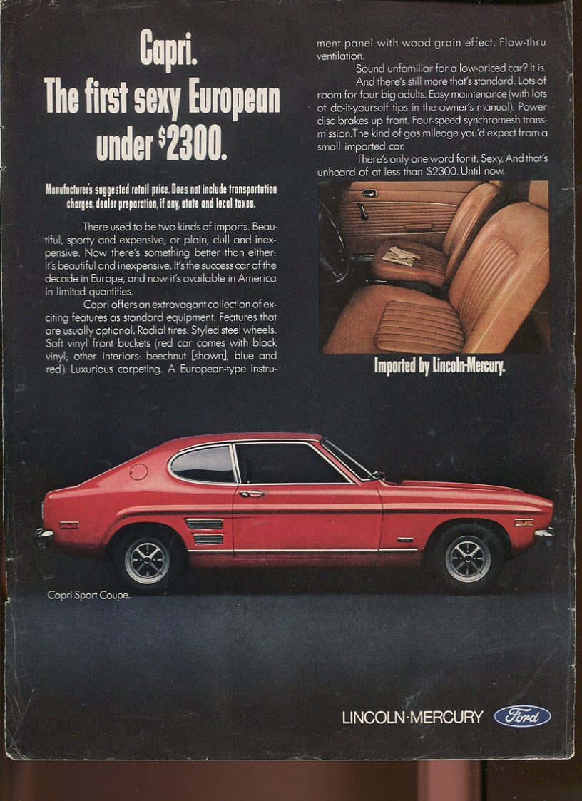 Lincoln & Mercury Vintage Advertising Collection – 60 Original Magazine Ads (1930–1974) – Continental, Capri, Cougar, Montego, Comet & More - Lot #1