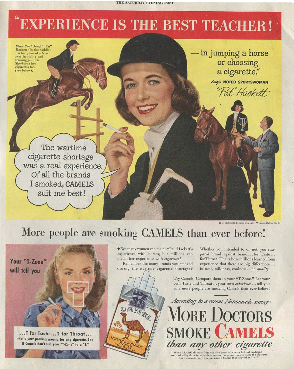 Antique Camel Cigarettes Advertisements (10 Total) – 1930s–1970s – Lot #1