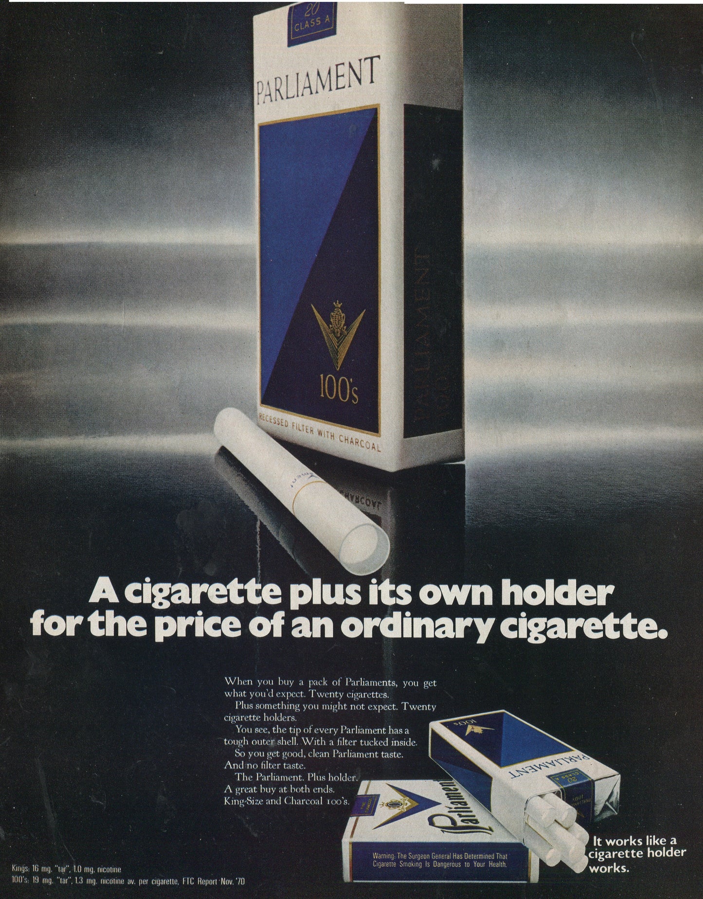 Antique Advertisements – Parliament Cigarette Family of 10 Ads (1960s–1980s) - Lot #1