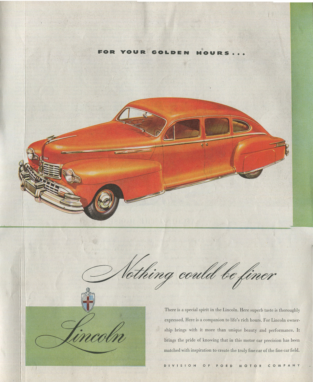 Lincoln & Mercury Vintage Advertising Collection – 60 Original Magazine Ads (1930–1974) – Continental, Capri, Cougar, Montego, Comet & More - Lot #1