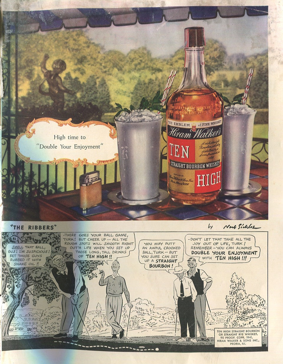 Antique Hiram Walker Whiskey Advertisements – 10‑Piece Vintage Magazine Ad Collection (1930s–1960s) #1