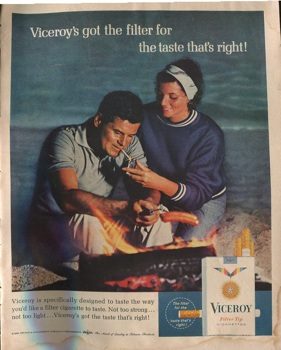 Viceroy Cigarette Vintage Ad Collection – 10 Original 1960s–1970s Prints – Lot #1