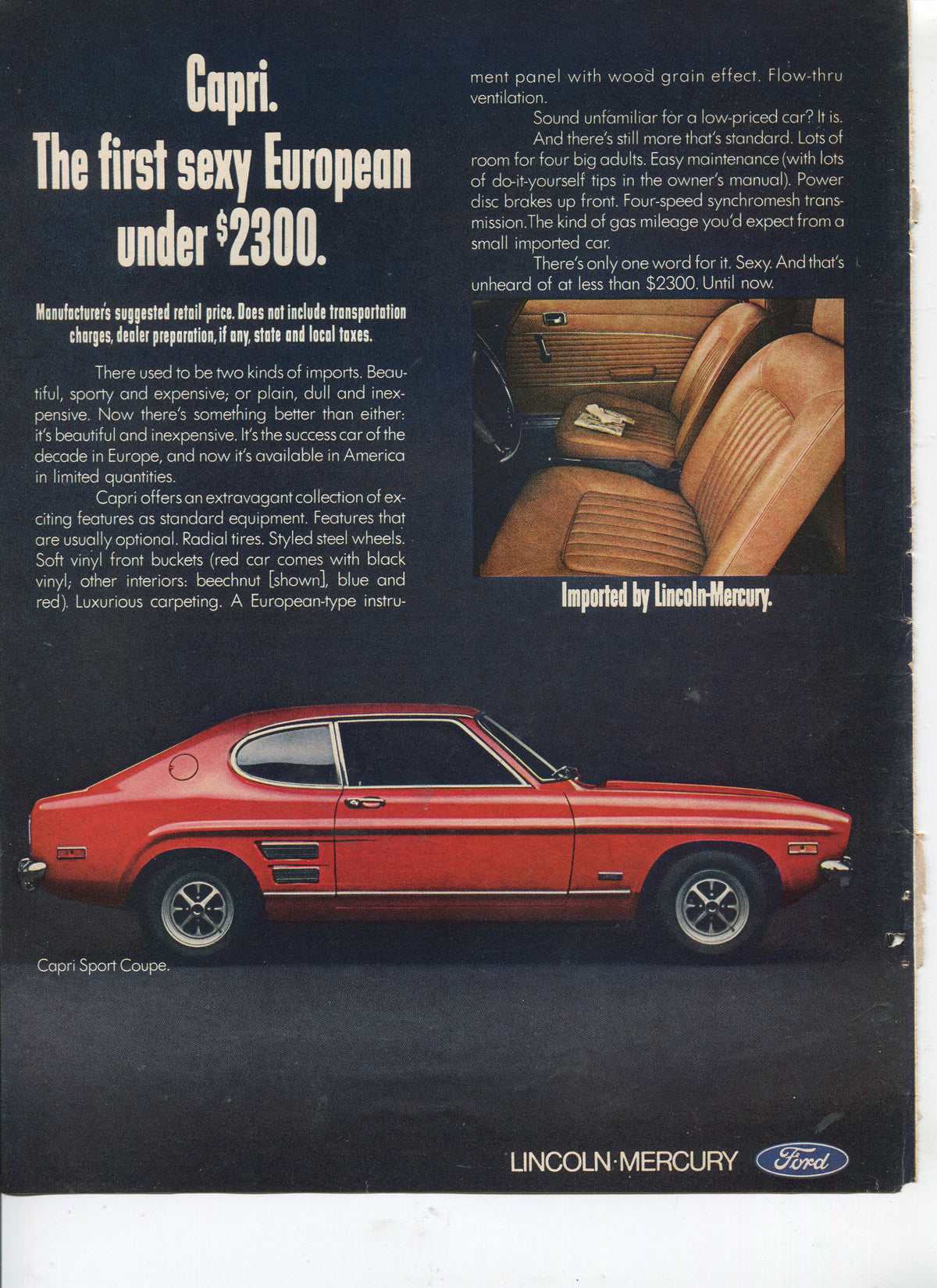 Lincoln & Mercury Vintage Advertising Collection – 60 Original Magazine Ads (1930–1974) – Continental, Capri, Cougar, Montego, Comet & More - Lot #1
