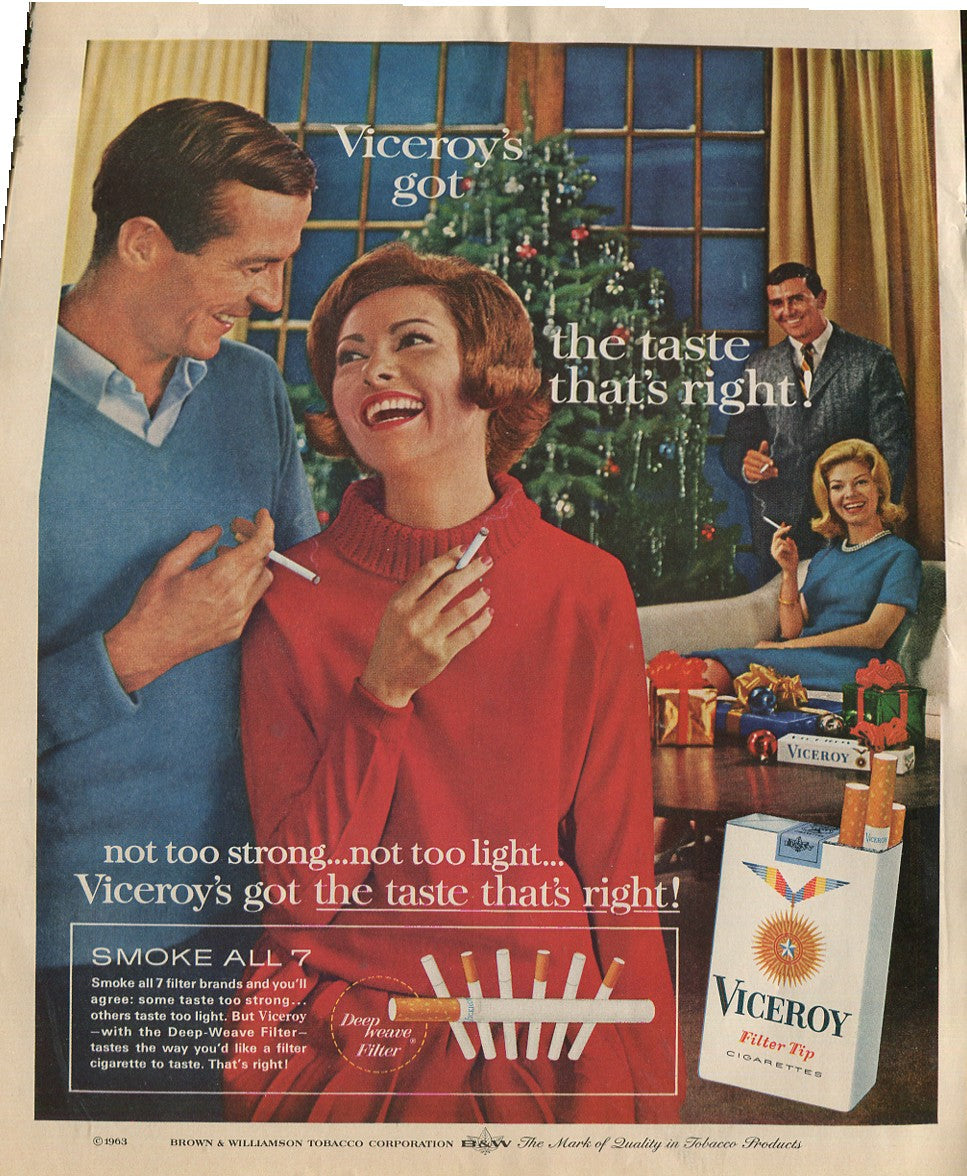 Viceroy Cigarette Vintage Ad Collection – 10 Original 1960s–1970s Prints – Lot #1