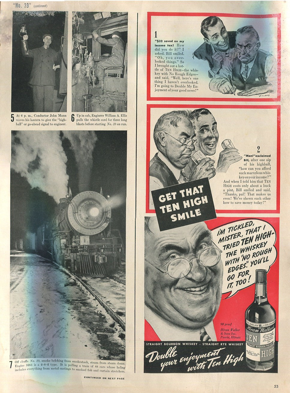 Antique Hiram Walker Whiskey Advertisements – 10‑Piece Vintage Magazine Ad Collection (1930s–1960s) #1
