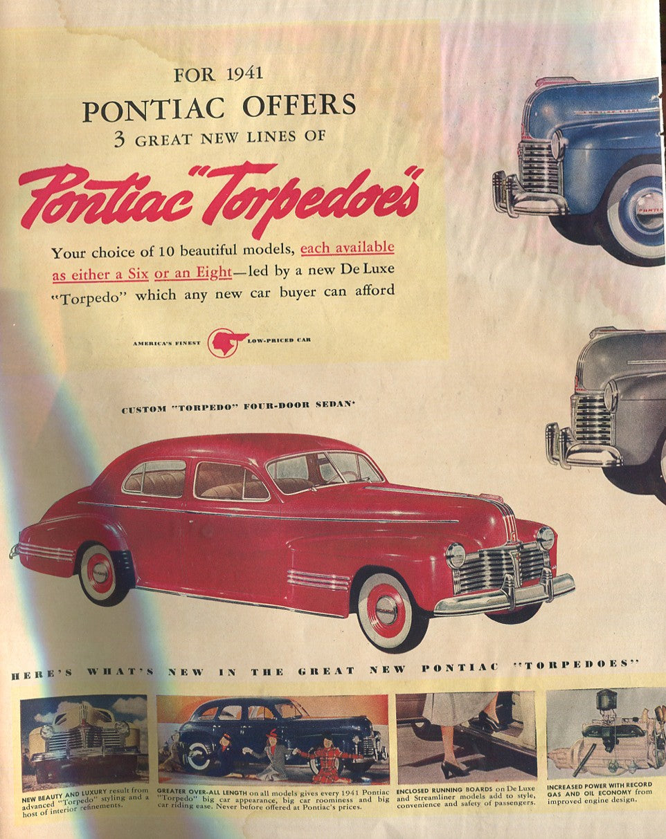 Antique Pontiac Automobile Advertisements – 10‑Piece Vintage Lot (1940s–1960s) – Set #1
