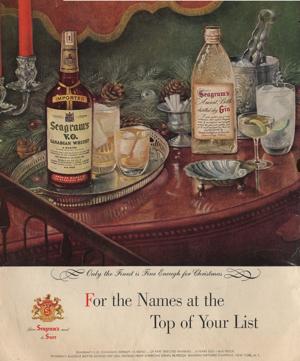 Antique Seagram’s Whiskey Advertisements – 50‑Ad Master Collection (1937–1972) – Canadian, American & Scotch – Historical Lot