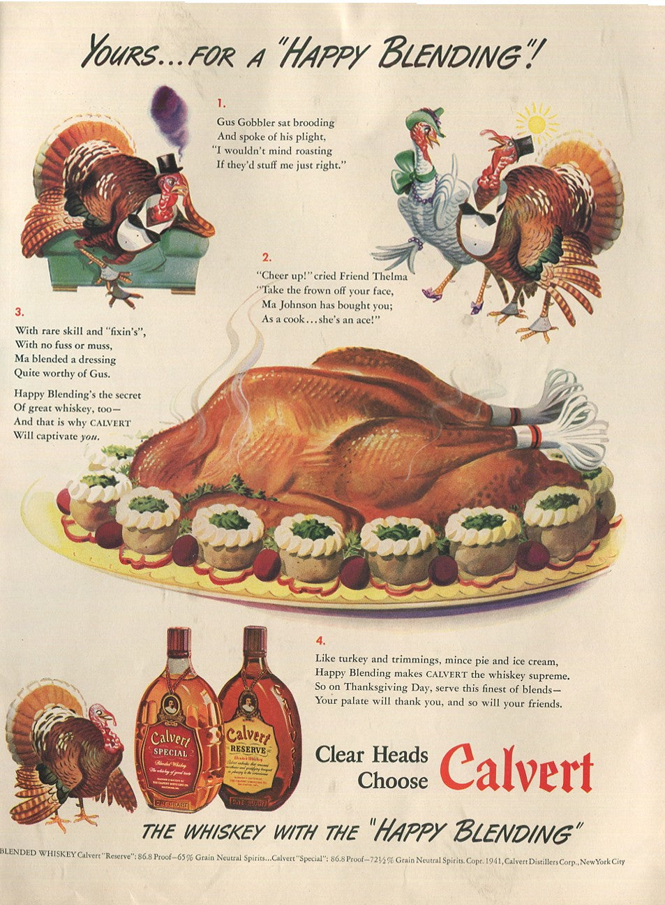 Antique Advertisements – Calvert Family of Ads (1941–1972) – Master Lot of 40 Ads - Lot #1