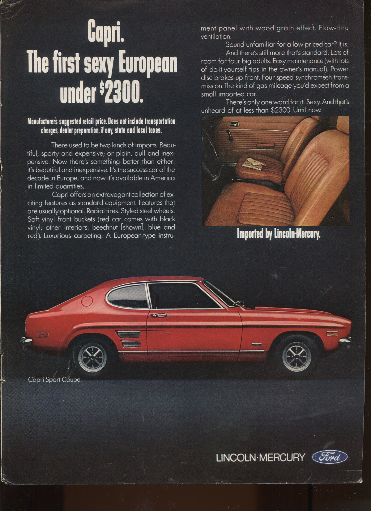 Lincoln & Mercury Vintage Advertising Collection – 60 Original Magazine Ads (1930–1974) – Continental, Capri, Cougar, Montego, Comet & More - Lot #1