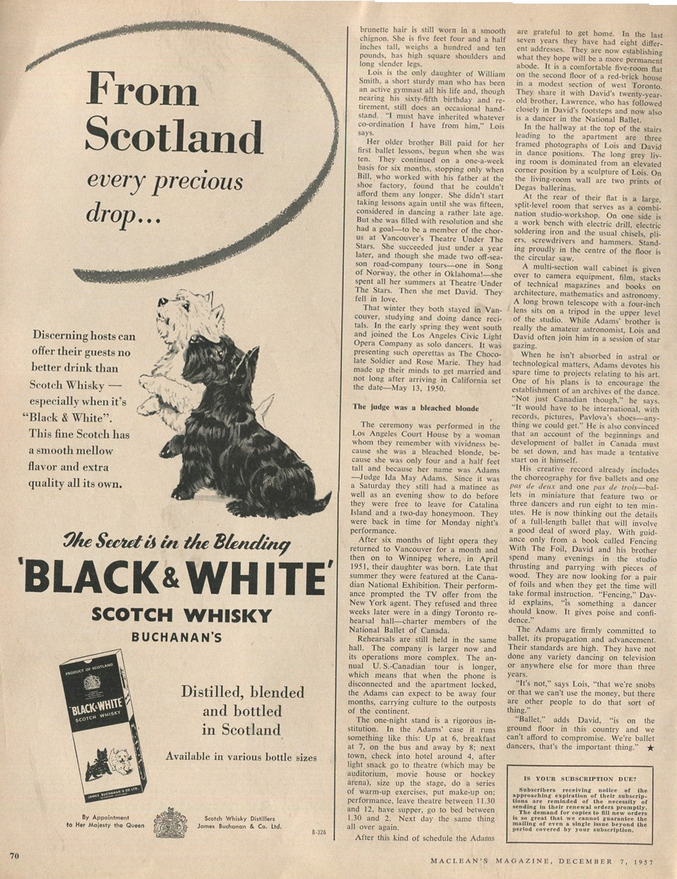 Antique Black & White Blended Scotch Whiskey Advertisements – Set of 10 (1930s–1950s) – Original Vintage Ads