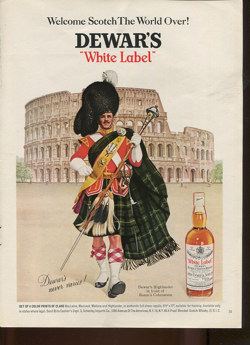 Antique Dewar’s Scotch Whisky Advertisements – 10‑Piece Historical Collection (1940s–1980s) – Set #1