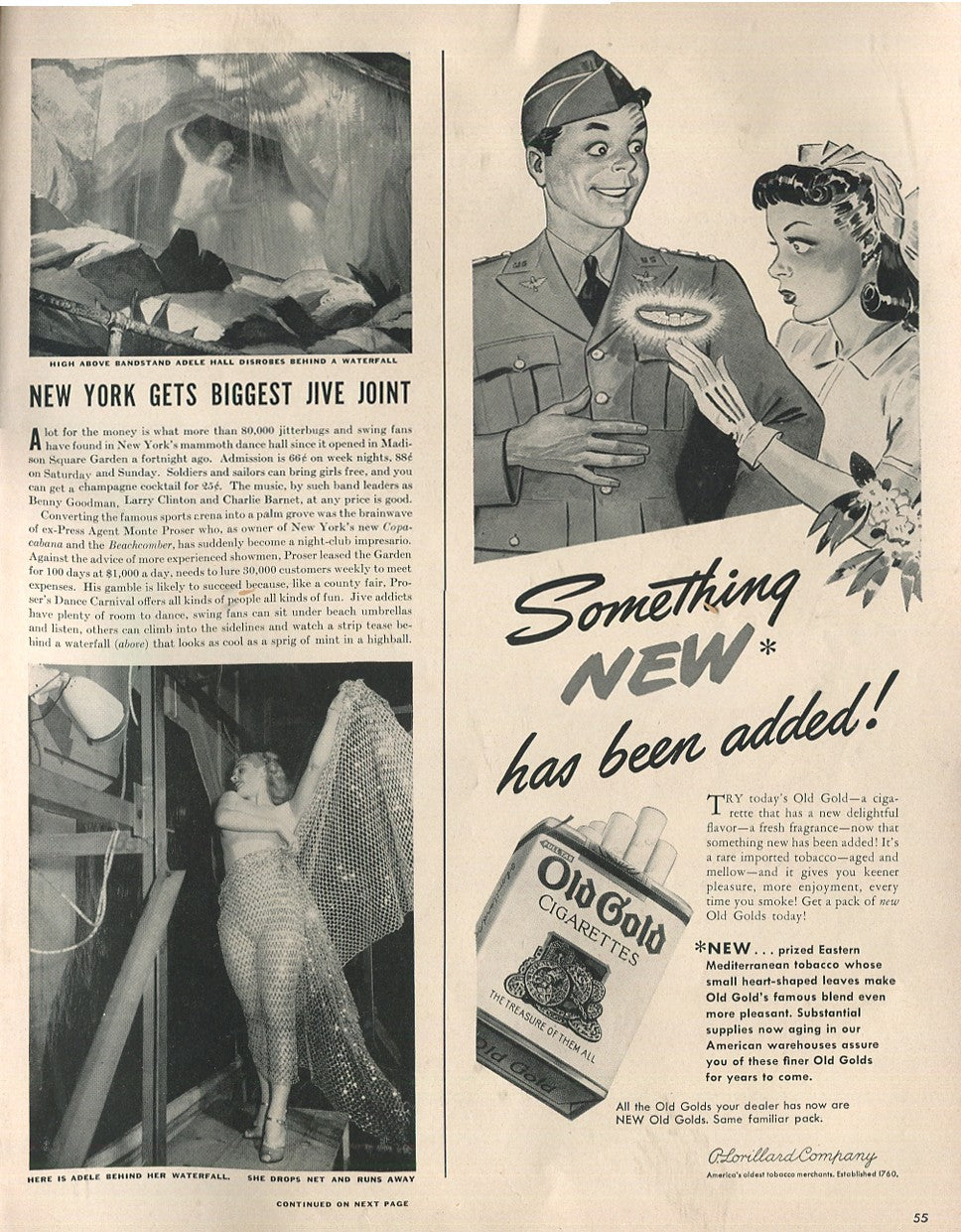 Antique Old Gold Cigarette Advertisements – 10 Original Magazine Ads (1940s–1970s) – Lot #1