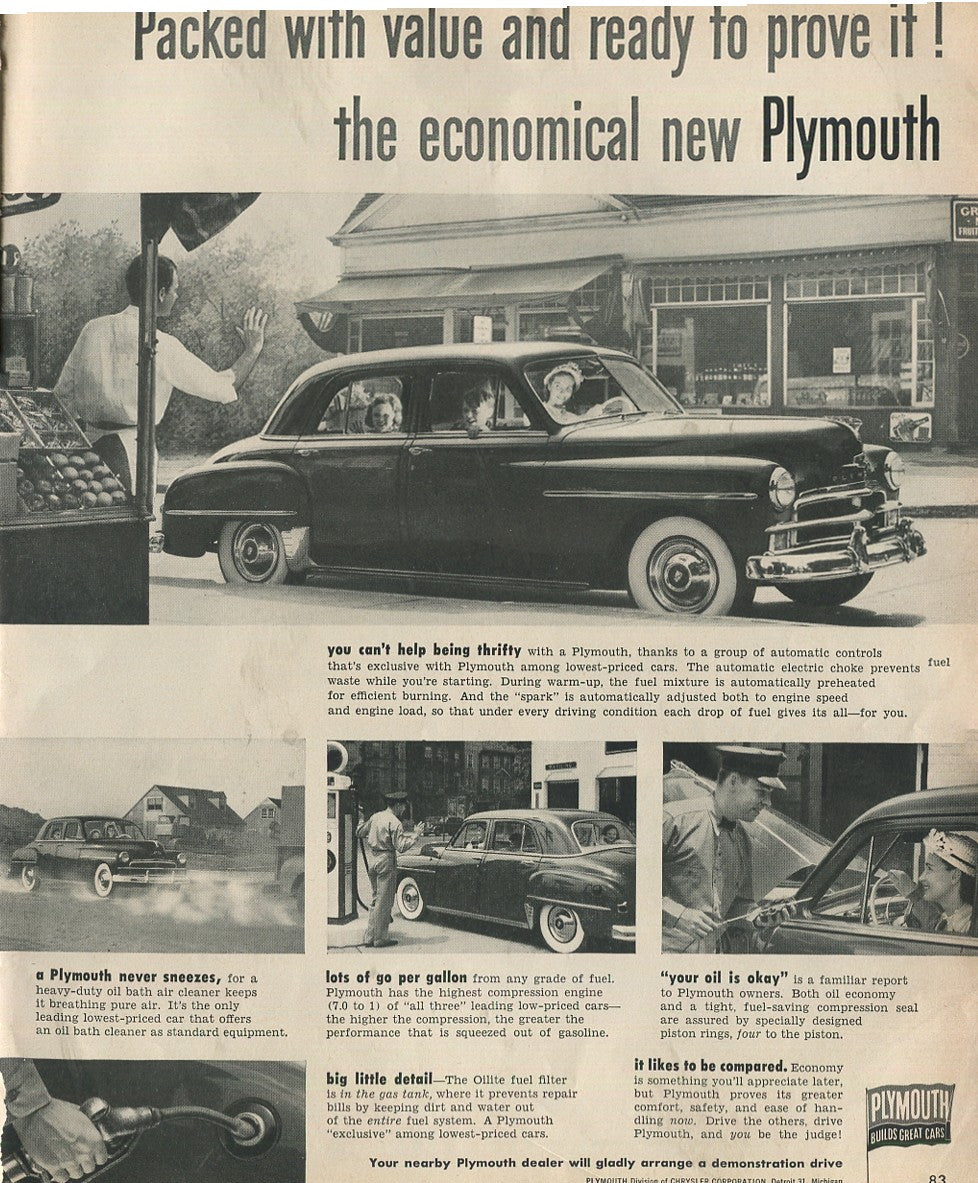 Vintage Plymouth Automobile Print Ads – Collection of 30 Original Magazine Advertisements (1934–1974) - Lot #1