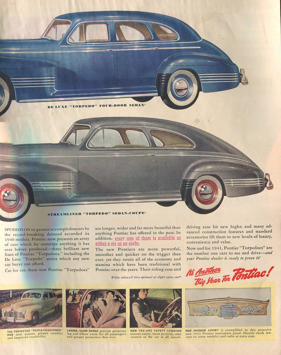 Antique Pontiac Automobile Advertisements – 10‑Piece Vintage Lot (1940s–1960s) – Set #1