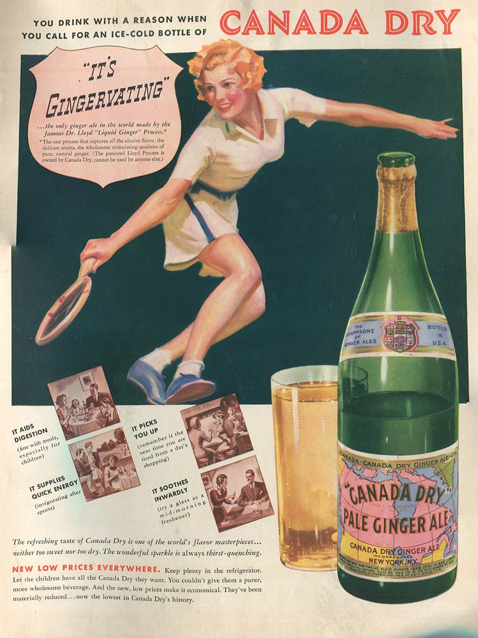 Antique Canada Dry Advertisements – Complete 10‑Ad Collection (1930s–1960s) – Original Vintage Prints - Lot #1