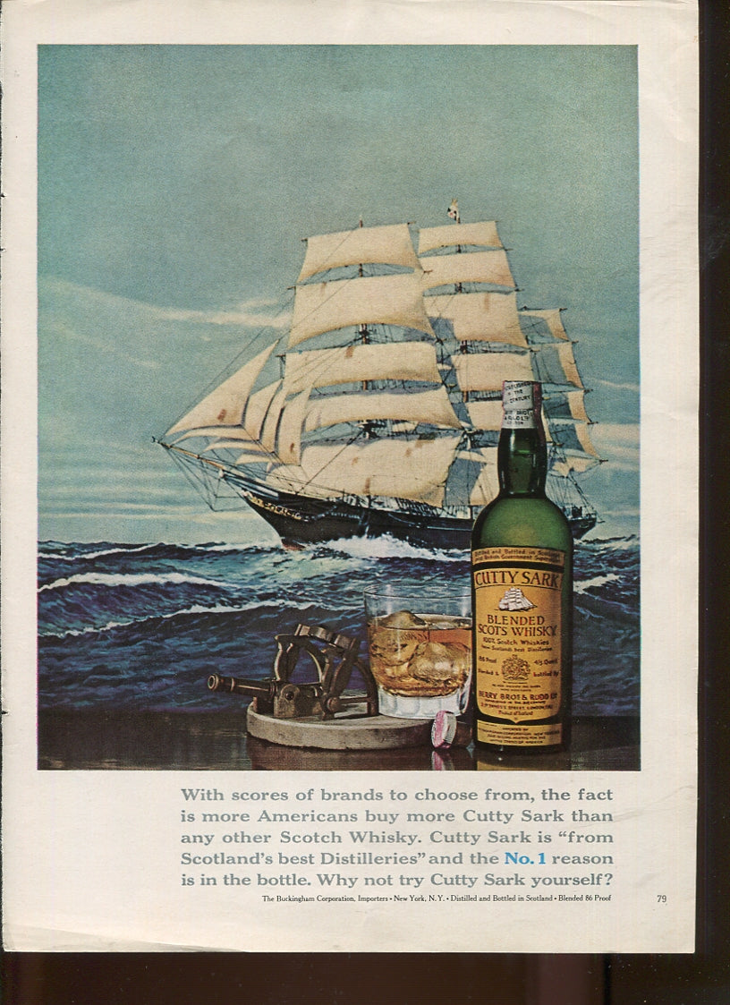 Cutty Sark Scotch Whisky Advertising Lot – 10 Original Magazine Ads (1959–1975) - #1