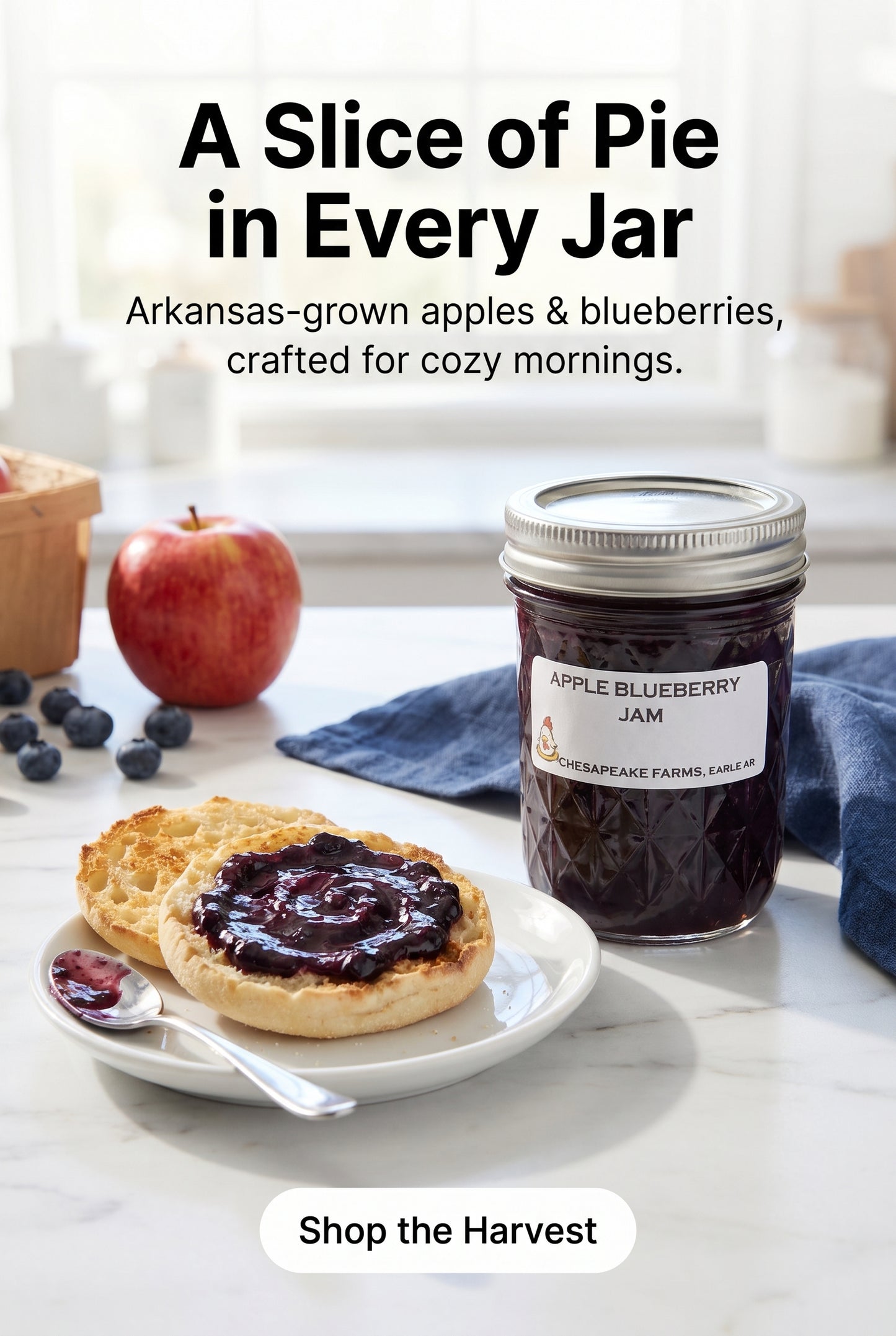 Confiture artisanale Pomme Myrtille — Cultivé en Arkansas