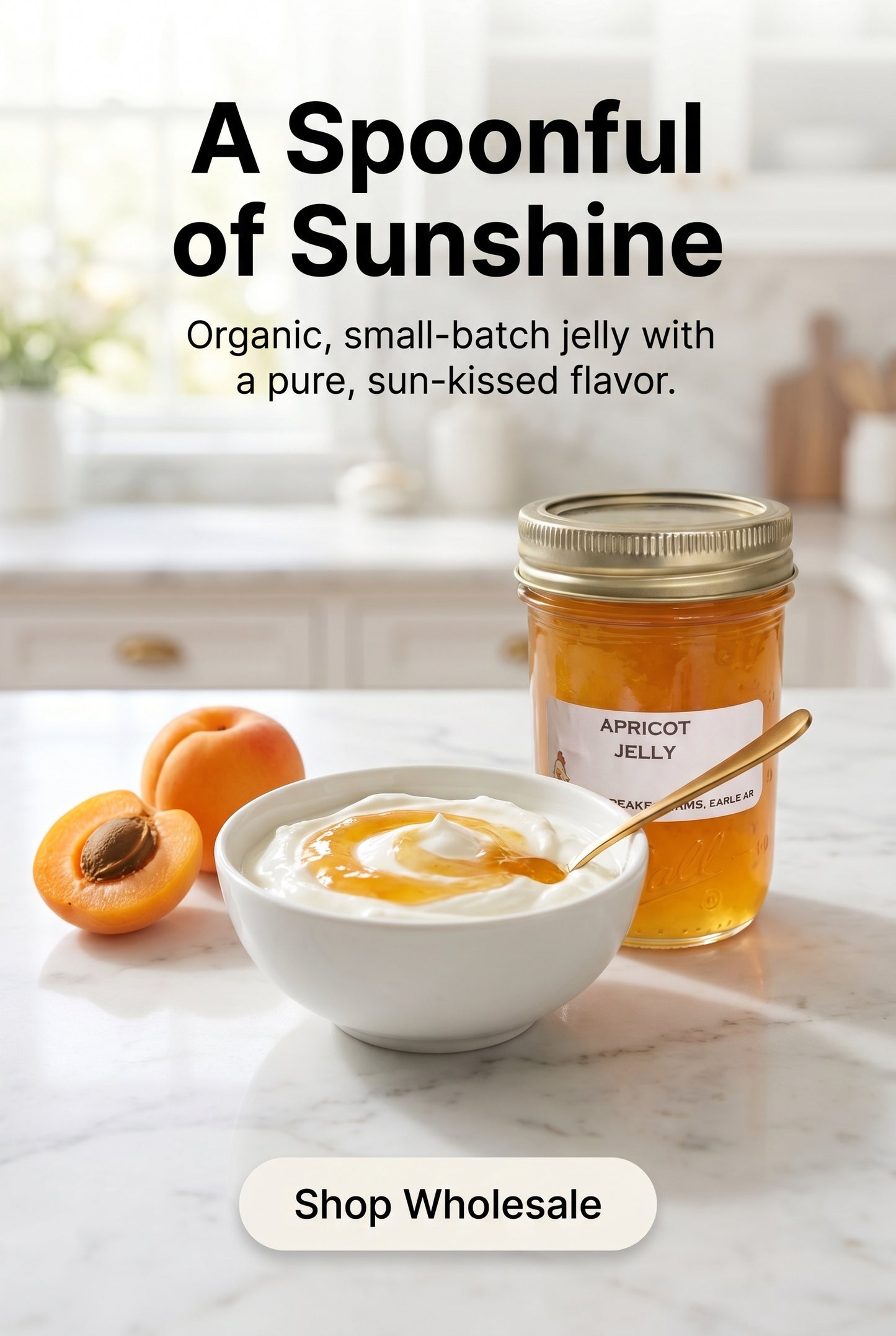 Apricot Jelly – Organic, Handmade, Gourmet Fruit Spread