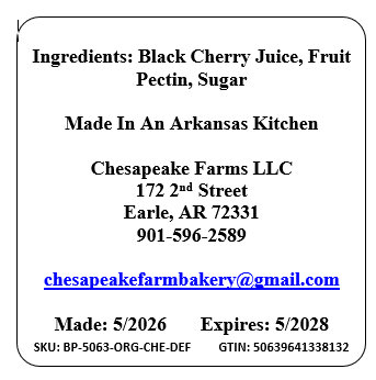 Organic Black Cherry Jelly 8oz – Arkansas Grown | Small Batch | Vegan & Gluten-F
