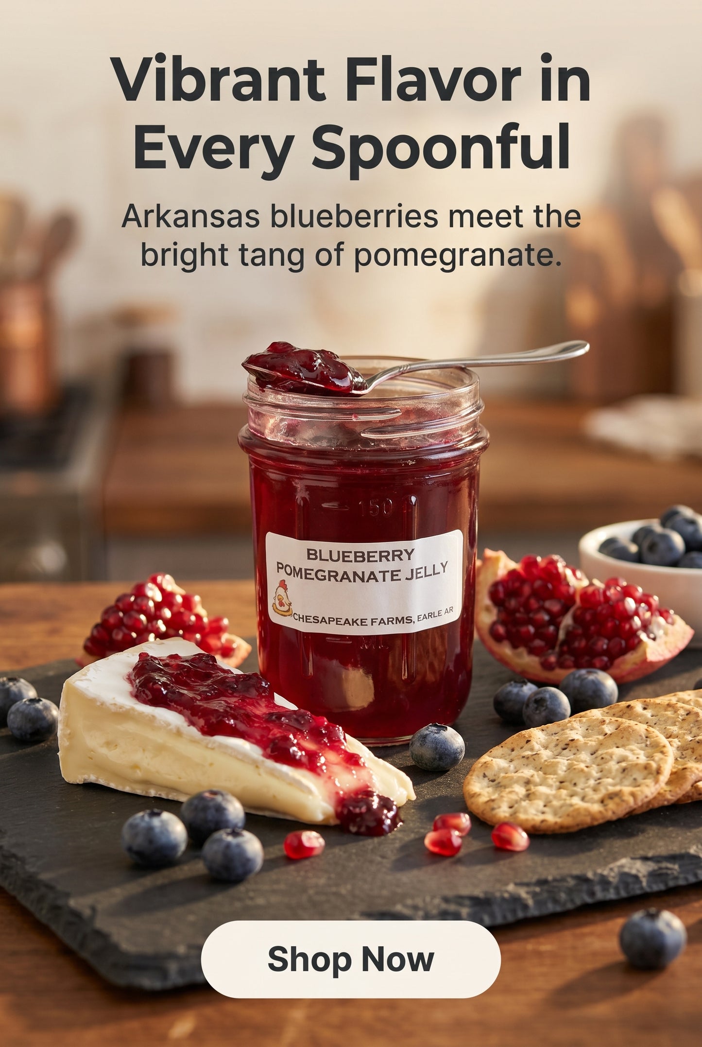Artisan Blueberry Pomegranate Jelly – Arkansas Grown