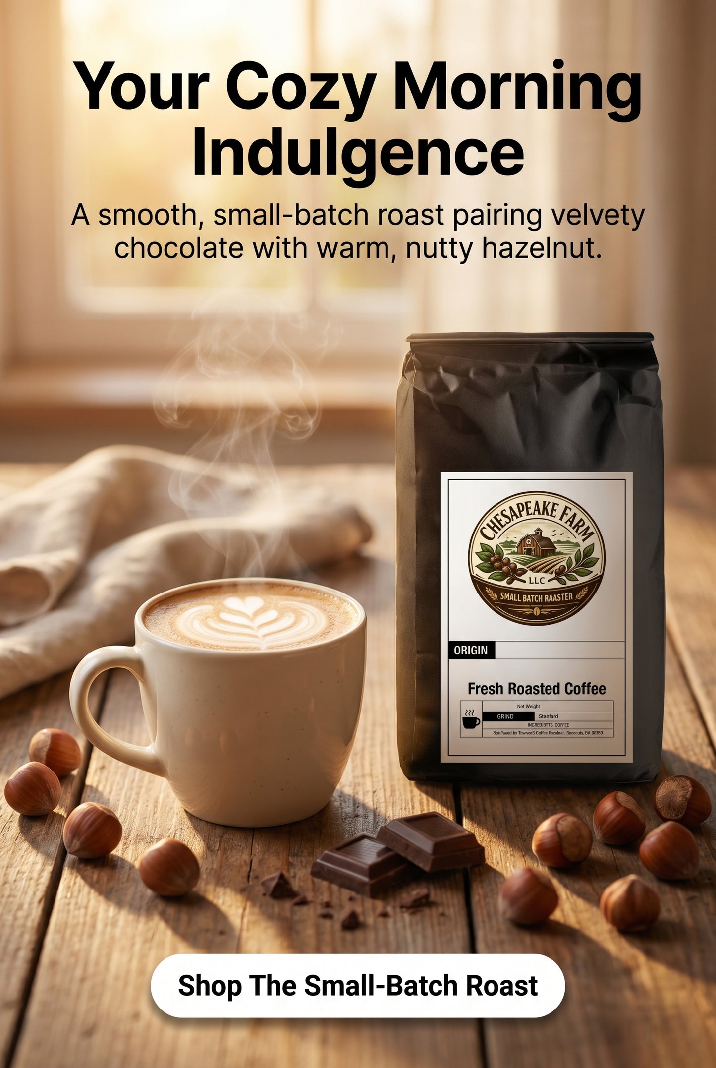 Café Avellana Chocolate – Tostado Suave en Lotes Pequeños