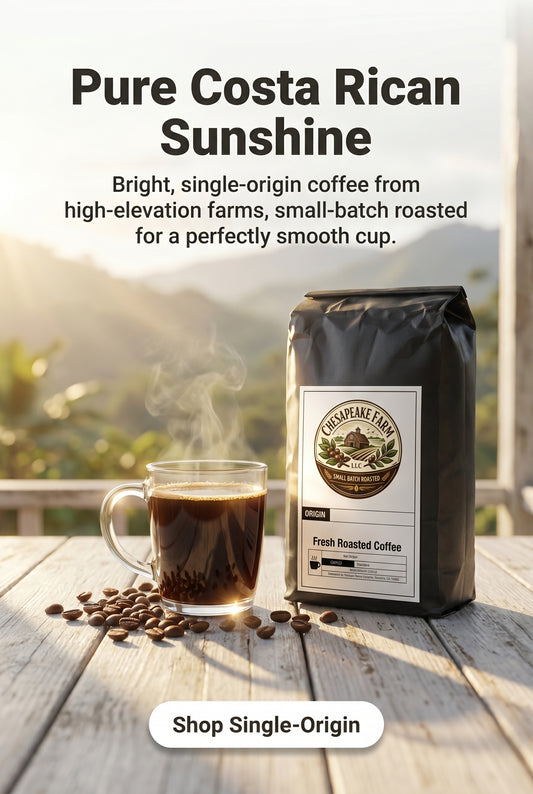 Café de Origen Único de Costa Rica – Tostado en Pequeñas Cantidades, Brillante y Suave